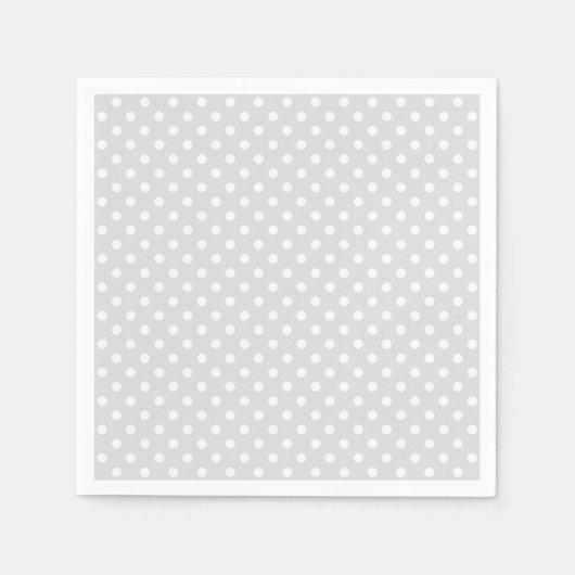 Serviette En Papier Patters Light Gray White Polka (Devant)