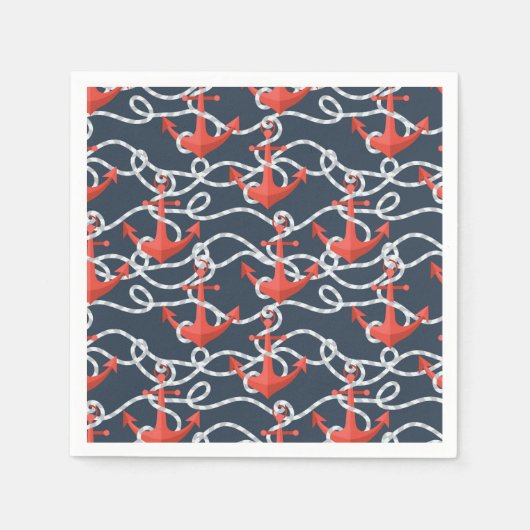 Serviette En Papier Patters Nautical Anchors et Rope (Devant)