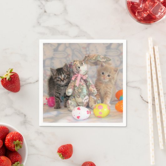 Serviette En Papier Patton & Buffington's Easter Bunny - Chat / Kitten (En situation)
