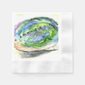 Serviette En Papier Paua Black Abalone belle Nouvelle-Zélande Shell (Devant)