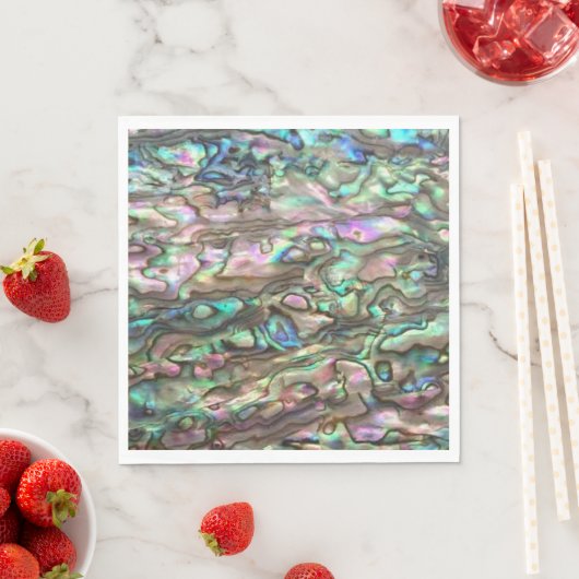 Serviette En Papier Paua Shell Abalone Natural Luncheon Papier Napkin (En situation)