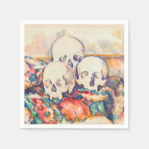 Serviette En Papier Paul Cezanne - Aquarelle à trois crânes