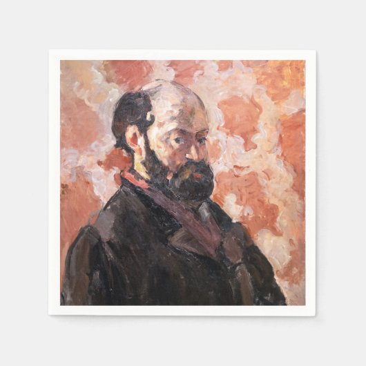 Serviette En Papier Paul Cezanne - Autoportrait avec arrière - plan ro (Devant)