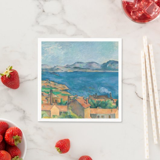 Serviette En Papier Paul Cezanne - Baie de Marseille, vue d'Estaque (En situation)