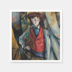 Serviette En Papier Paul Cezanne - Garçon au gilet rouge