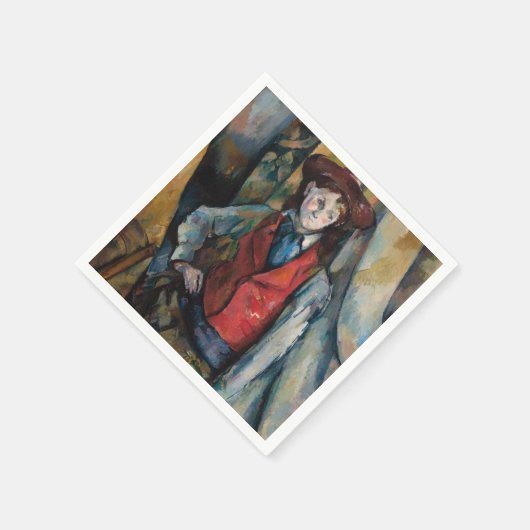 Serviette En Papier Paul Cezanne - Garçon dans la veste rouge (Coin)