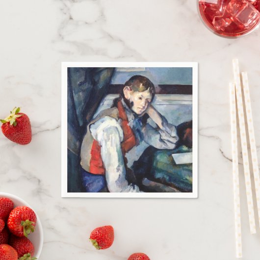 Serviette En Papier Paul Cezanne - Garçon dans la veste rouge (En situation)