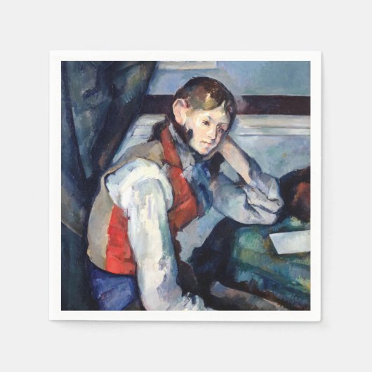 Serviette En Papier Paul Cezanne - Garçon dans la veste rouge (Devant)