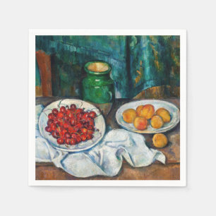 Serviette En Papier Paul Cezanne - La vie morte avec les cerises et le