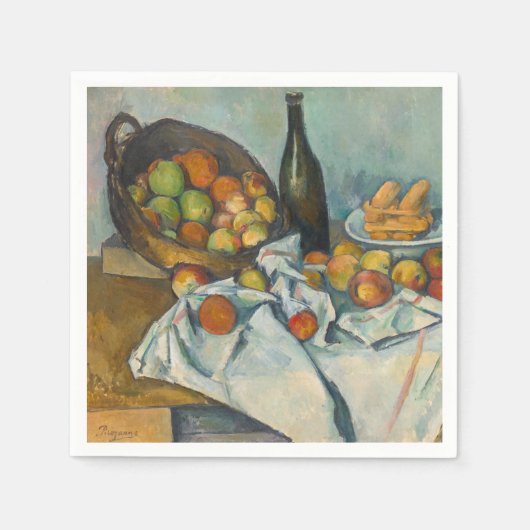 Serviette En Papier Paul Cezanne - Le panier des pommes (Devant)