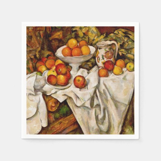 Serviette En Papier Paul Cezanne Pommes Oranges Impressionnisme (Devant)