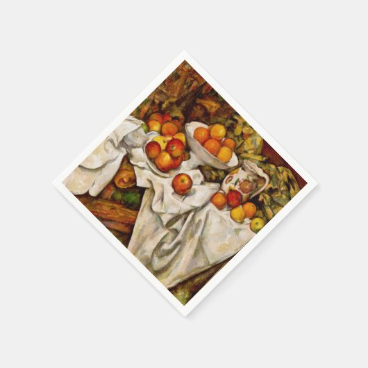 Serviette En Papier Paul Cezanne Pomples Oranges Impressionnisme (Coin)