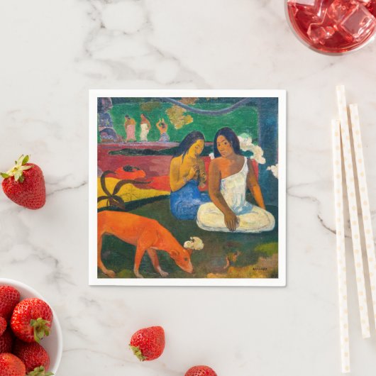 Serviette En Papier Paul Gauguin - Arearea / Le Chien Rouge (En situation)