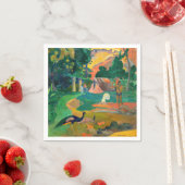 Serviette En Papier Paul Gauguin - Paysage avec Peacocks / Matamoe (En situation)
