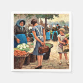Serviette En Papier Paul-Gustave Fischer - Sur le marché (Devant)