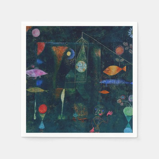 Serviette En Papier Paul Klee Fish Magic Peinture Abstraite Art graphi (Devant)
