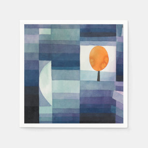 Serviette En Papier Paul Klee Harbinger d'automne. Bleu géométrique