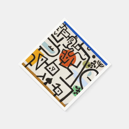 Serviette En Papier Paul Klee "Port riche" Moderne Abstrait (Coin)