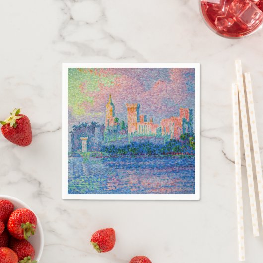 Serviette En Papier Paul Signac - Le Palais Pape, Avignon (En situation)