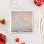Serviette En Papier Paul Signac - Mont Saint Michel Fog et Soleil (En situation)