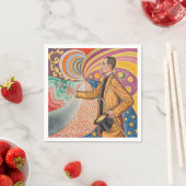 Serviette En Papier Paul Signac - Portrait de M Felix Feneon, Opus 217 (En situation)