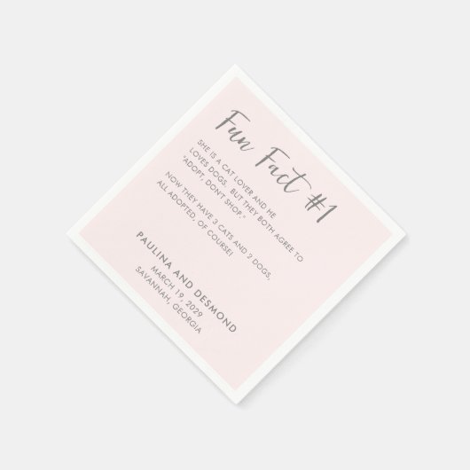 Serviette En Papier Paulina Moderne rose douce Simple Mariage élégant (Coin)