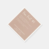 Serviette En Papier Paulina Moderne Tan Simple Mariage Élégant (Coin)