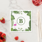 Serviette En Papier Paume Feuille Monogramme Papier serviettes (En situation)