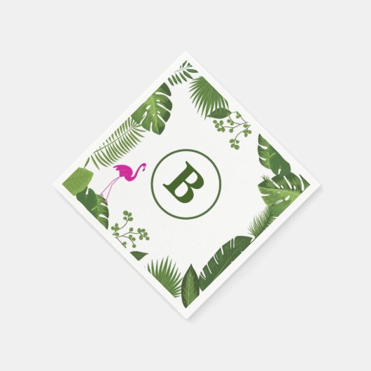 Serviette En Papier Paume Feuille Monogramme Papier serviettes (Coin)