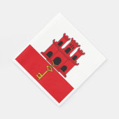 Serviette En Papier Pavillon Gibraltar (Coin)