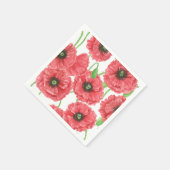 Serviette En Papier Pavot aquarelle motif floral (Coin)