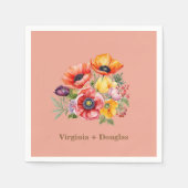 Serviette En Papier Pavot Fleurs Mariage serviettes (Devant)