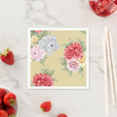 Serviette En Papier Pavot floral nuptiale (En situation)