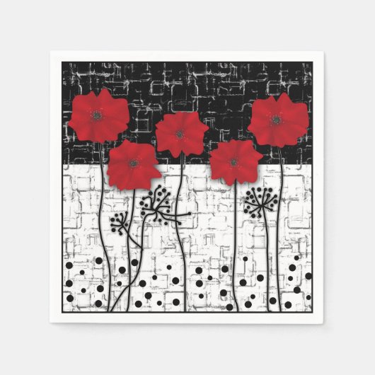 Serviette En Papier Pavot rouge (Devant)
