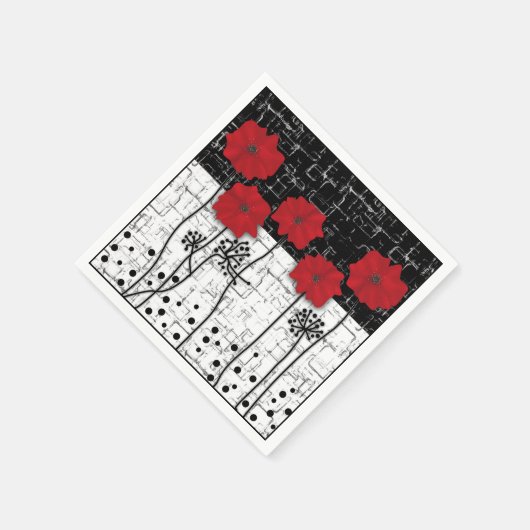 Serviette En Papier Pavot rouge (Coin)