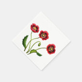 Serviette En Papier Pavot Rouge Jardin Fleurs Papier serviettes (Coin)