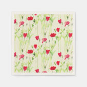Serviette En Papier Pavot rouge prairie estivale, fleurs sauvages (Devant)