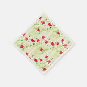 Serviette En Papier Pavot rouge prairie estivale, fleurs sauvages (Coin)