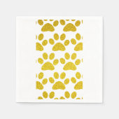 Serviette En Papier Paw Prints Or Glitter Blanc Élégant Cadeau de Fête (Devant)