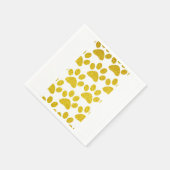 Serviette En Papier Paw Prints Or Glitter Blanc Élégant Cadeau de Fête (Coin)