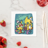 Serviette En Papier Paw-sitly Frightful | Halloween de chats monstrueu (En situation)