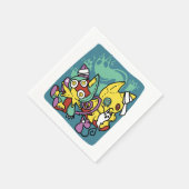 Serviette En Papier Paw-sitly Frightful | Halloween de chats monstrueu (Coin)