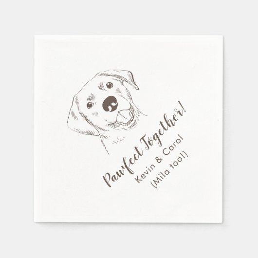 Serviette En Papier Pawfect Together Labrador Mariage Napkins (Devant)