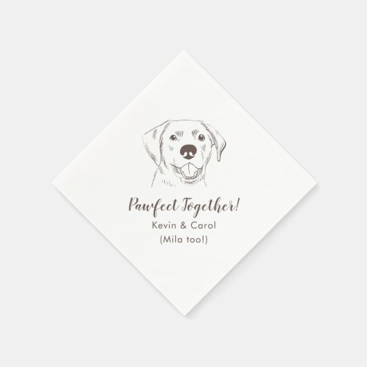 Serviette En Papier Pawfect Together Labrador Mariage Napkins (Coin)