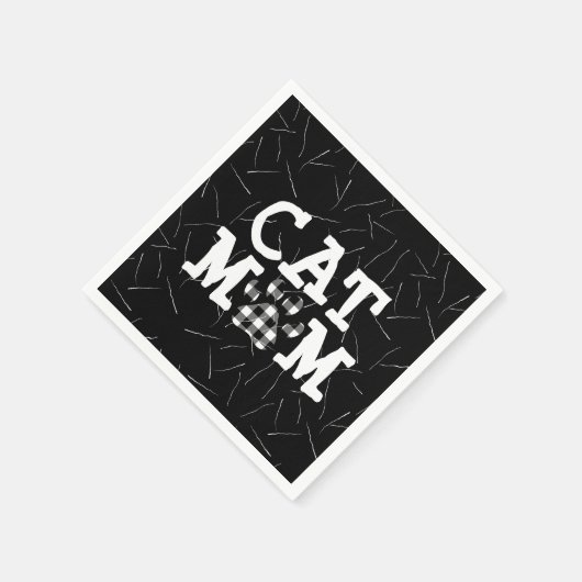 Serviette En Papier Pawprint maman chat avec poils de chat (Coin)