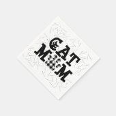 Serviette En Papier Pawprint maman chat avec poils de chat (Coin)