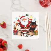 Serviette En Papier Pawsitively Jolly: Santa’s Merry Menagerie (En situation)