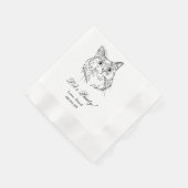 Serviette En Papier Pawty Custom Cat Drawn Cocktail Mariage (Coin)