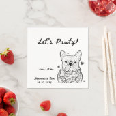 Serviette En Papier Pawty Drawn Funny Chien Simple Mariage (En situation)