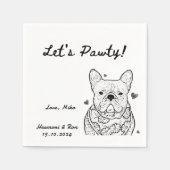 Serviette En Papier Pawty Drawn Funny Chien Simple Mariage (Devant)